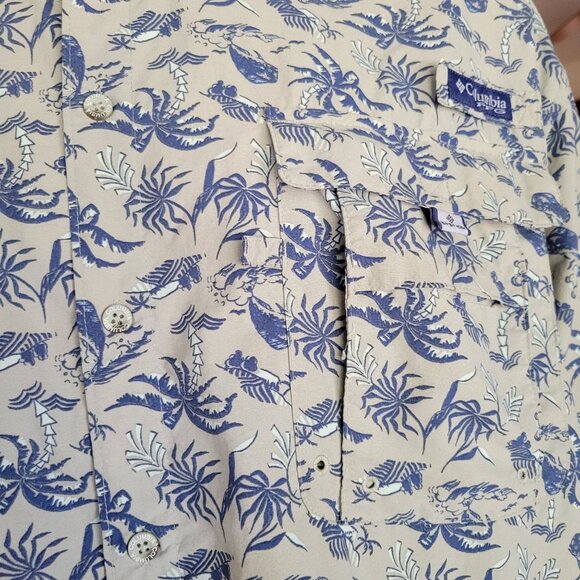 Columbia Super Bahama Mens Tropical Print Short Sleeve Shirt (Size 3XT) - Picture 7 of 8